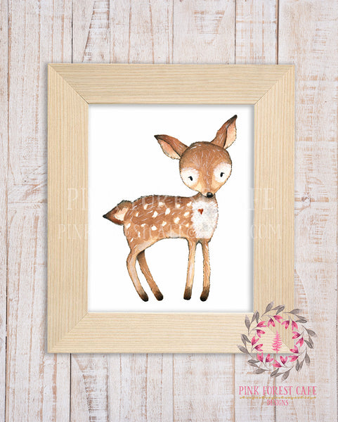 Woodland Deer Fawn Boho Printable Wall Art Print Nursery Decor – Pink ...