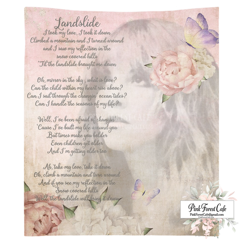 Landslide Lyrics Fleetwood Mac Stevie Nicks Quote Wall Tapestry Art Print Baby Girl Boho Gypsy Room Watercolor Floral Nursery Home Decor