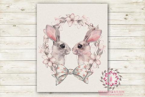 Ethereal Woodland Boho Bunny Rabbit Nursery Wall Art Print Baby Girl Printable Watercolor Mystery Fantasy Magical Decor