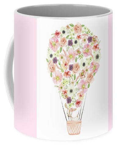 Whimsical Woodland Deer Boho Hot Air Balloon Print - Mug